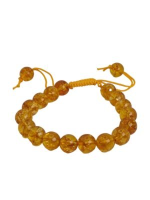 Divine Spirituals Natural Citrine Pure Certified Unisex 8 mm Thread Bracelet Super AAA Quality for Healing Meditation Success and Abundance