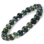 Natural Original Healing Crystal Gemstone bracelets to amplify and magnify healing energy, clear, and balance chakras. (Lab Certified Moss Agate Bracelet)