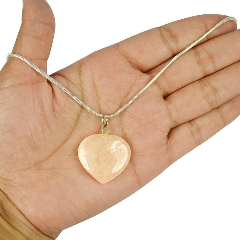 Divinity Healing Natural Healing Stone Pendant Heart Shape Crystal Stone Pendant / Locket with Metal Chain for Healing and Meditation Size 25-30 mm Approx. (Citrine) Crystal Jewelry Abundance Stones 14
