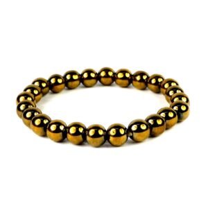 Natural Healing Golden Pyrite Crystal Bracelet for Women and Men - AAA Grade Original Healing Gemstone Certified Strechable Bracelet