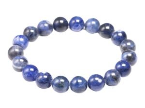 Natural Sodalite Semi Precious Gemstone Bracelet, Crystal Stone 8mm Beads Bracelet Round Shape for Reiki Healing, Crystal Healing and Chakra Balance