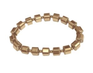 Divine Golden Pyrite Certified Damru Shaped Beads Bracelet for Men and Women - Money Magnet Bracelet for Financial Abundance, Prosperity and Business Success