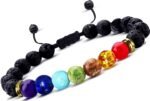 Divinity Healing Lava 7 Chakra Natural Crystal Bracelet Lab Certified 8 mm AAA Grade Stretchable Bracelet for Healing Meditation and Manifestation Chakra Healing Bracelets 7 Chakra Bracelet 29