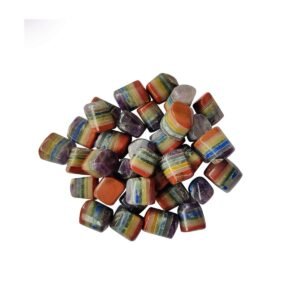 Divinity Healing Crystals Natural Tumble Stone Crystal Tumble Stone Crystals Gemstones Tumbled Pebble Stones for Reiki Healing (7 chakras Bonded Tumbled Stone ) Value Pack Of 2