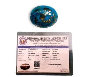 Real Original Firoza Turquoise Gemstone for Men and Women ? Oval Shaped for Ring and Pendant Premium Turquoise Jewellery - The Stone of Compassion and Success 10.87 Carat