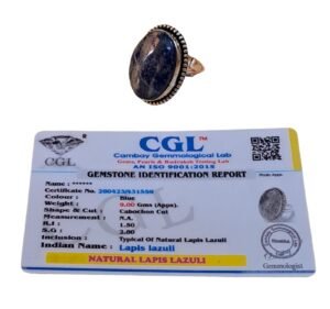 Divine Certified Lapis Lazuli Crystal Adjustable Ring for for activating the higher mind, enhancing intellectual ability and improved communications