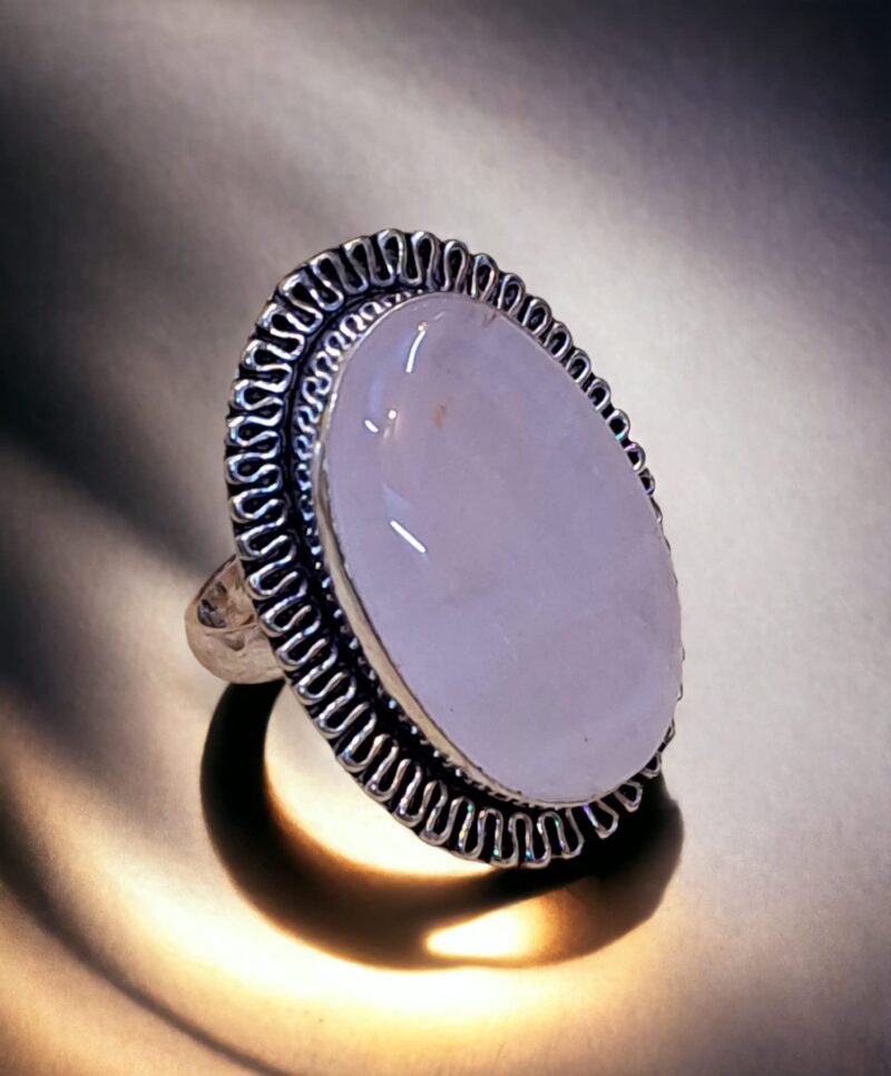 Divinity Healing Certified Rose Quartz Crystal Ring for Abundance, Prosperity, Self Love, Wealth and Protection Crystal Gemstone Rings Abundance Stones 19