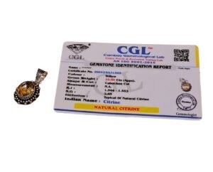Citrine Certified Elegant Pendant for Prosperity Abundance Wealth and Good Luck