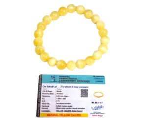 Natural Yellow Calcite Bracelet Lab Certified AAA Grade 8mm Stretchable Original Real Crystal Bracelet For Solar Plexus Chakra, Positivity and Abundance