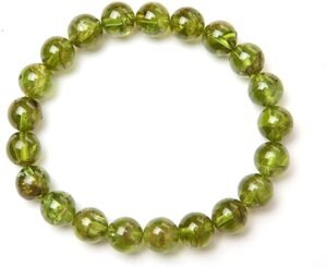 Lab Certified AAA Grade Natural Peridot Bracelet 8mm Strechable Original Real Crystal Bracelet For Good Luck & Manifestation For Men & Women