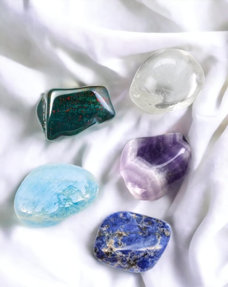 Divinity Healing Zodiac Pisces Premium Birthstone Gemstone Tumble Crystal Kit for Healing, Meditation Abundance and Good Luck Chakra Tumbled Stones Abundance Stones 22