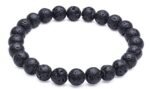 Natural Lava Stone Semi Precious Gemstone Bracelet, Crystal Stone 8mm Beads Bracelet Round Shape for Reiki Healing, Crystal Healing and Chakra Balance