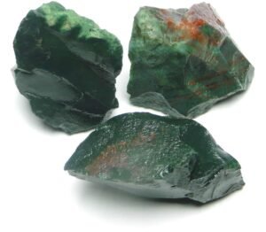 Natural Healing crystal Blood Stone Raw Rough Stones. Weight : 200 Grams | Pack of 4 to 8 Beautiful Natural Healing crystal Raw Stones | Hand Picked and Cleaned