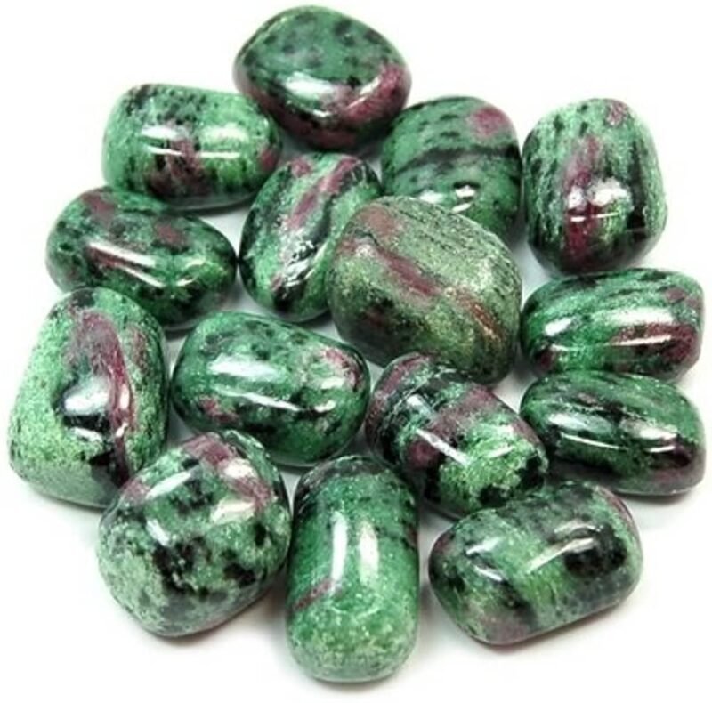 Divinity Healing Original Crystal Tumble GemStone For Manifestation, Abundance , Healing and Meditation (Ruby Zoisite) Chakra Tumbled Stones Abundance Stones 12