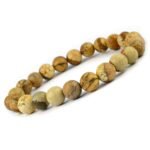 Natural Semi Precious, Stone Bracelet, Crystal Stone 8mm Beads Bracelet Round Shape for Reiki Healing and Crystal Healing Chakra Stones (Peanut Jasper Bracelet)