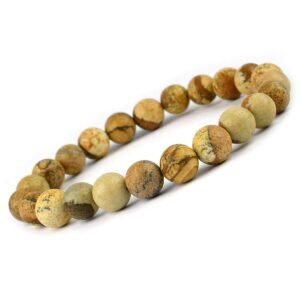 Natural Certified 8MM Healing Crystal Gem Stone Crystal Bracelet for Men and Women (Peanut Jasper Bracelet)