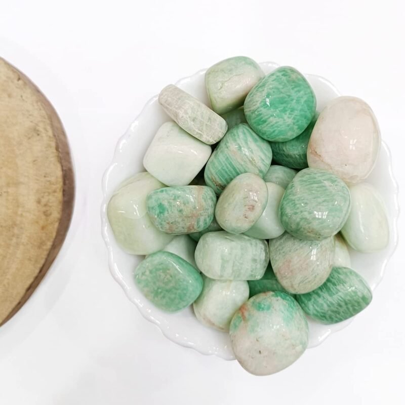 Divinity Healing Crystals Natural Tumbled Stones for Reiki Healing (Amazonite Tumbled Stone) Value Pack Of 2 Chakra Tumbled Stones Abundance Stones 13