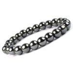 Natural Hematite Semi Precious Gemstone Bracelet, Crystal Stone 8mm Beads Bracelet Round Shape for Reiki Healing, Crystal Healing and Chakra Balance