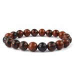 Natural Mahogany Semi Precious Gemstone Bracelet, Crystal Stone 8mm Beads Bracelet Round Shape for Reiki Healing, Crystal Healing and Chakra Balance