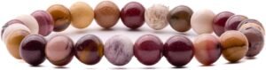 Mookaite Natural Bracelet Natural Pure Certified For Men and Women Adjustable 8mm Lab Certified Gemstone For Men and Women Bracelet for Healing Meditation Success and Abundance