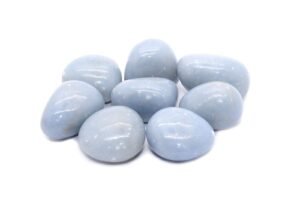 Divine Angelite Power Crystal Original Tumble for Spiritual Energies of Power, Healing, Love, and Protection (Value Pack of 2)