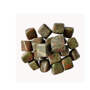 Divinity Healing Crystals Natural Tumble Stone Crystal Tumble Stone Crystals Gemstones Tumbled Pebble Stones for Reiki Healing ( Unakite Tumbled Stone ) Value Pack Of 2