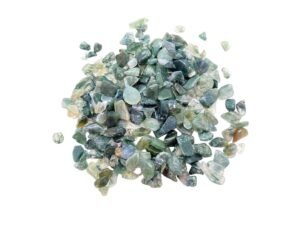 Natural Raw Pure Moss Agate/Rough Stone Crystal Pure Chips For Vastu,Crystal Healing,Spirituality,Business Success,Money Abundance&Prosperity(50 Grams)(Moss Agate Chips)