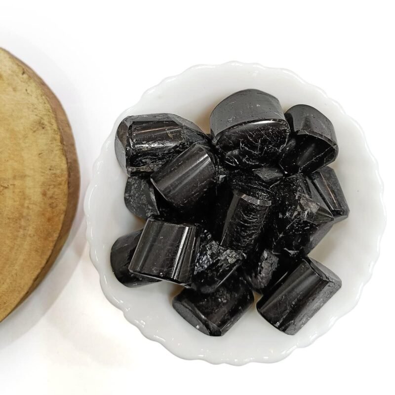 Divinity Healing Natural Tumbled Stones for Reiki Healing – Set of 2 -Black Tourmaline Stone Chakra Tumbled Stones Abundance Stones 10