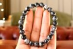 Divinity Healing Natural Snowflake Obsidian Bracelet Lab-Certified AAA Grade 8mm Stretchable Real Crystal Bracelet For Root Chakra, Strength & Manifestation For Men & Women Chakra Healing Bracelets Abundance Stones 25