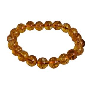 Divine Spirituals Natural Citrine Pure Certified Unisex 10 mm Band Bracelet Super AAA Quality for Healing Meditation Success and Abundance
