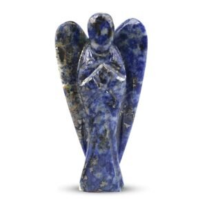 Natural Energized Sodalite with Quartz Healing Lab Certified Natural Crystal Angel (3" Inches)