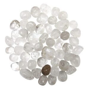 Divinity Healing Crystals Natural Tumble Stone Crystal Tumble Stone Crystals Gemstones Tumbled Pebble Stones for Reiki Healing (Clear Quartz Tumbled Stone)Value Pack Of 2