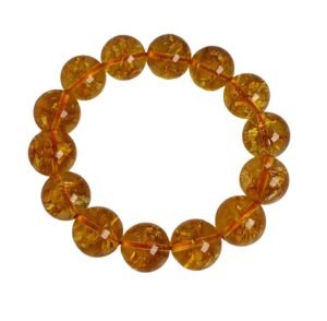 Divine Spirituals Natural Citrine Pure Certified Unisex 14 mm Band Bracelet Super AAA Quality for Healing Meditation Success and Abundance