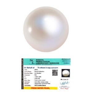 Natural Premium Fresh Water Pearl (Original Moti) Lab-Certified AAA Grade Round Cabachon Gems For Moon, Love, Stress Reduction & Ring Jewelry For Men & Women approx. 3 Carat