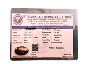 Natural Firoza Turquoise Beautiful Pure Lab Certified Irani Firoza Exclusive Double Polished Gemstones for Peace, Protection Name and Fame for Men and Women (10 to 12 Carat)