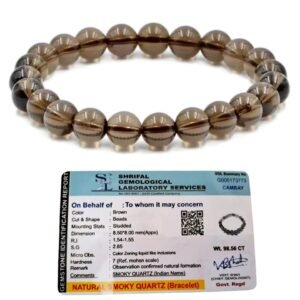 Natural Original Healing Crystal Gemstone bracelets to amplify and magnify healing energy, clear, and balance chakras. (Lab Certified Smoky Quartz Bracelet)