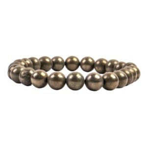 Natural Pyrite Bracelet AAA Grade Lab-Certified Stretchable 8mm Real Crystal Unisex Bracelet For Prosperity, Abundance & Manifestation