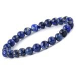 Natural Lapis Lazuli Semi Precious Gemstone Bracelet, Crystal Stone 8mm Beads Bracelet Round Shape for Reiki Healing, Crystal Healing and Chakra Balance