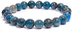 Apatite Natural Bracelet Natural Pure Certified For Men and Women Adjustable 8mm Lab Certified Gemstone For Men and Women Bracelet for Healing Meditation Success and Abundance
