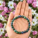 Divinity Healing Natural Azurite Bracelet Lab Certified AAA Grade 8mm Stretchable Original Crystal Bracelet For Third Eye Chakra, Creativity, Manifestation & Meditation For Men & Women Chakra Healing Bracelets Abundance Stones 26