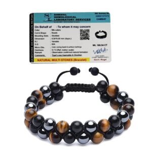 Divine Spirituals Triple Protection Double Layer Natural Bracelet Pure Certified 8mm Unisex Bracelets Super AAA Quality for Healing Meditation Success and Abundance