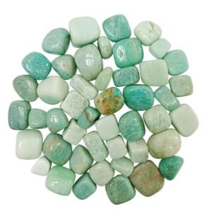 Divinity Healing Crystals Natural Tumble Stone Crystal Tumble Stone Crystals Gemstones Tumbled Pebble Stones for Reiki Healing (Amazonite Tumbled Stone) Value Pack Of 2