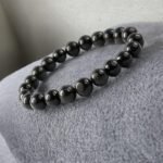 Divinity Healing Natural Black Onyx Bracelet Lab-Certified AAA Grade 8mm Stretchable Unisex Original Crystal Bracelet For Root Chakra, Grounding, Protection & Manifestation Chakra Healing Bracelets Abundance Stones 24