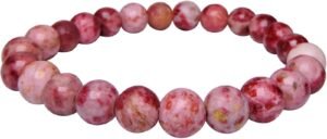Rhodocrosite Natural Bracelet Pure Certified For Men and Women Adjustable 8mm Lab Certified Gemstone For Men and Women Bracelet for Healing Meditation Success and Abundance