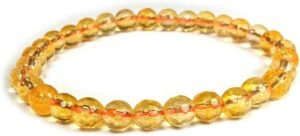 Citrine Natural Bracelet Natural Pure Certified For Men and Women Adjustable 8mm Lab Certified Gemstone For Men and Women Bracelet for Healing Meditation Success and Abundance