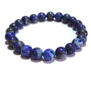 Divine Spirituals Lapiz Lazuli Natural Bracelet Pure Certified 8mm Unisex Bracelets Super AAA Quality for Healing Meditation Success and Abundance