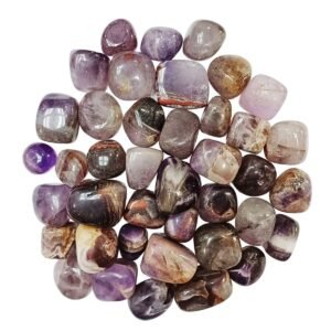 Divine Spirituals Natural Amethyst Tumble Stone Crystal Tumble Stone Crystals Gemstones Tumbled Pebble Stones for Healing Meditation and Manifest Abundance - Value Pack of 2