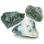Natural Healing crystal Agate Moss Raw Rough Stones. Weight : 200 Grams | Pack of 4 to 8 Beautiful Natural Healing crystal Raw Stones depending on Raw Crystal Stone Size | Hand Picked and Cleaned