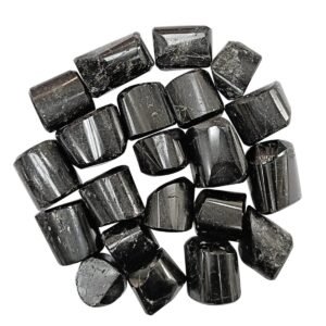 Divine Spirituals Natural Tumble Stone Crystal Tumble Stone Crystals Gemstones Tumbled Pebble Stones for Reiki Healing - Set of 2 -Black Tourmaline Stone