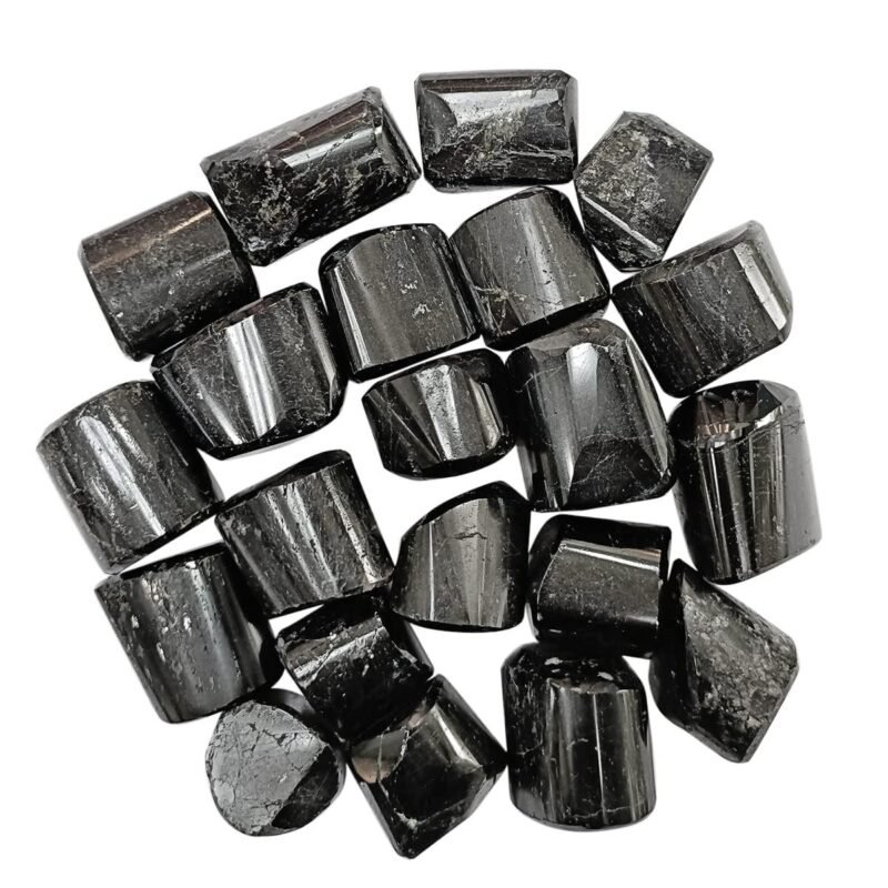 Divinity Healing Natural Tumbled Stones for Reiki Healing – Set of 2 -Black Tourmaline Stone Chakra Tumbled Stones Abundance Stones 8
